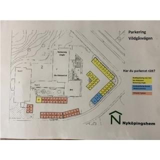 Karta över parkeringen till Min Doktor Vårdcentral & BVC i Nyköping, på Rosenkälla